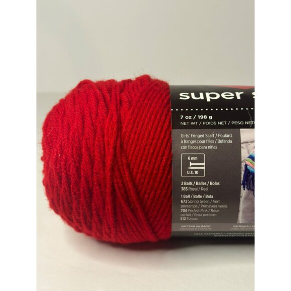 Red Heart Craft 100% Acrylic Fiber Yarn for Crochet Knitting Weaving Cherry Red - Picture 2 of 4